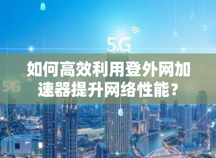 如何高效利用登外网加速器提升网络性能? 如何高效利用登外网加速器提升网络性能?